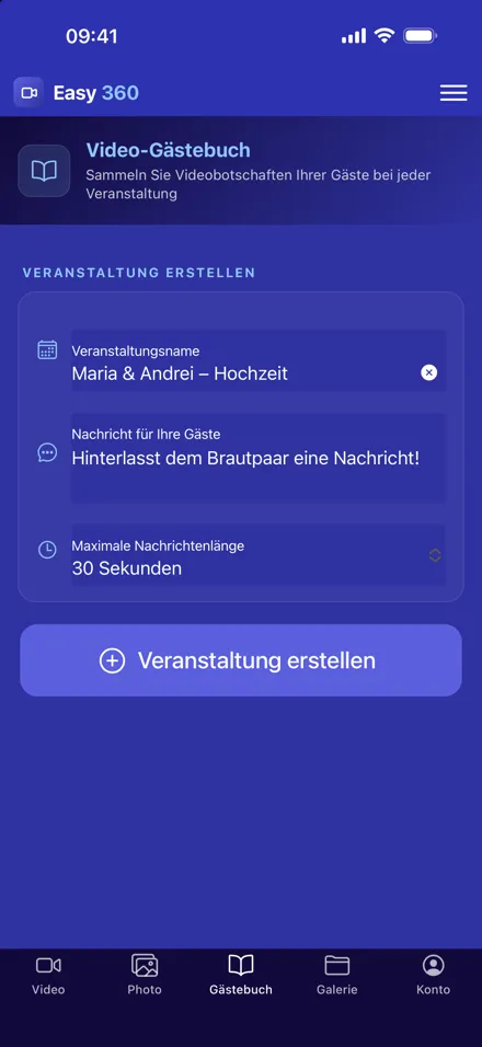 Easy 360 — Video-Gästebuch