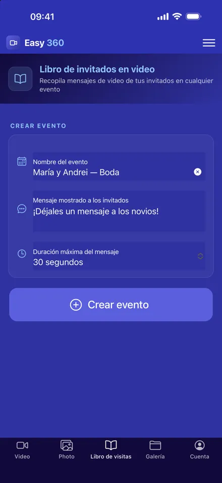 Easy 360 — Libro de visitas en vídeo