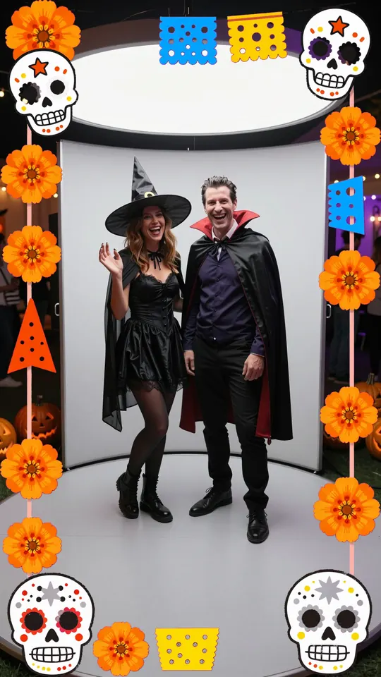 Clip din cabina 360 cu rama Día de Muertos
