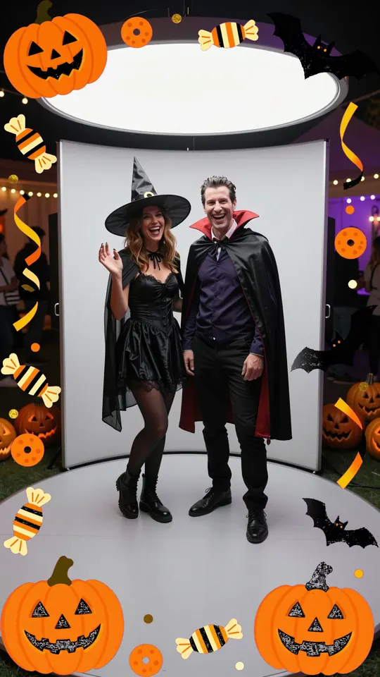 Clip din cabina 360 cu rama Halloween Party